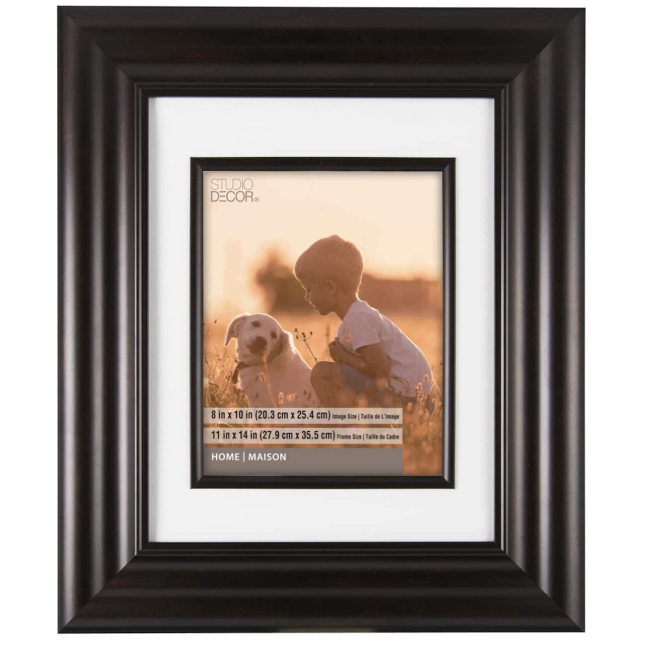 Bronze Wide Scoop Frame, 11&#x22; x 14&#x22; With 8&#x22; x 10&#x22; Mat, Home Collection By Studio D&#xE9;cor&#xAE;